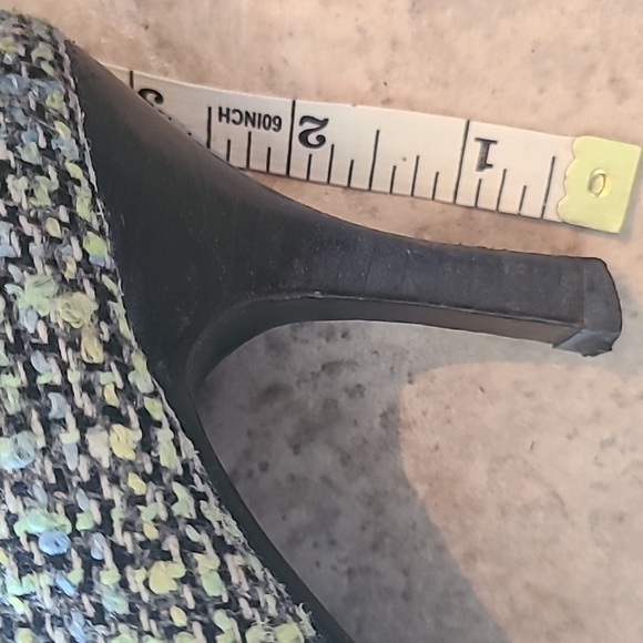 vintage Y2K Steve Madden Glayze blue & green tweed round toe pumps w jewels 7.5 - Picture 6 of 6